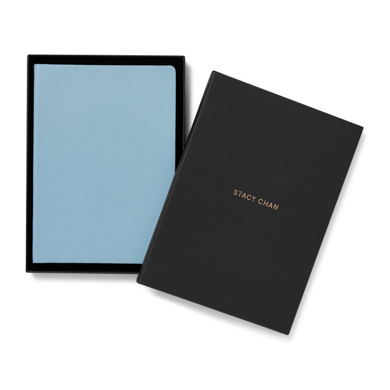 A5 Leather Notebook Lined | Violet Saffiano Leather – Stacy Chan 